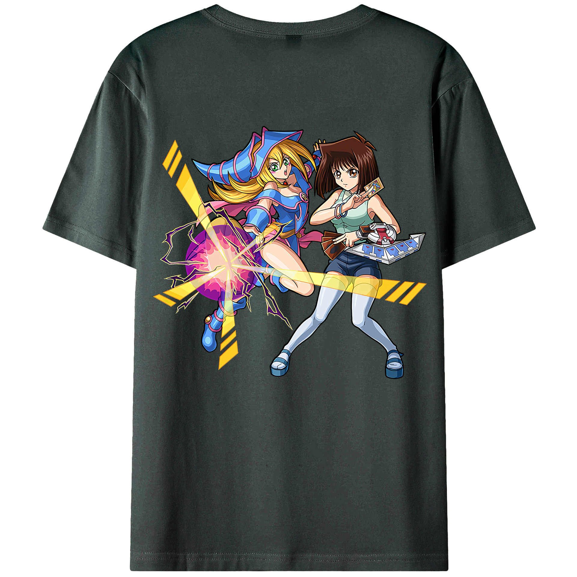 （画像用） 遊☆戯☆王 Yu-Gi-Oh! 綿100％ メンズ半袖Tシャツ（バックプリント） 通気性
